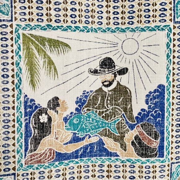 Vintage Men’s Reyn Spooner Dietrich Varez Father Damien Hawaiian Aloha Shirt XXL - Picture 2 of 11